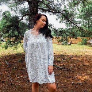 Floral Long Sleeve Nightgown
